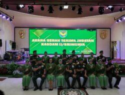 Danrem 045/Gaya dan Ketua Persit Hadiri Sertijab Kasdam II/Sriwijaya