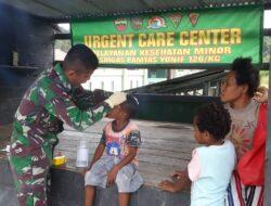 Pengobatan Terbaik Untuk Anak Papua Diberikan Satgas Pamtas Yonif 126/Kala Cakti