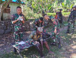 Senyum Warga Sambut Satgas Pamtas RI PNG Yonif Raider 142/KJ