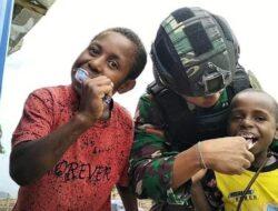 Satgas Yonif Mekanis 203/AK Berikan Edukasi Pentingnya Menjaga Kesehatan Gigi