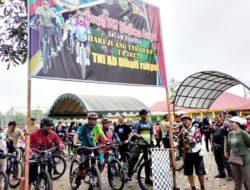 Gowes Warnai Kebersamaan, Dandim Buntok, Unsur Forkopimda Bartim dan Bank BRI Peringati Hari Juang TNI-AD Ke-77