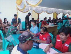 Danramil 1710-02/Timika Turut Berpartisipasi pada Kegiatan Bhakti Sosial Donor Darah dalam Rangka Perayaaan Injil Masuk Papua