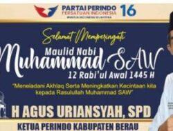 H. Agus Uriansyah Mengucapkan Selamat Memperingati Maulid Nabi Muhammad SAW 1445 H