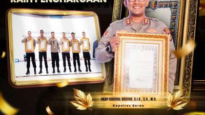 Polres Berau Raih Penghargaan Pelayanan Prima dari Kapolri