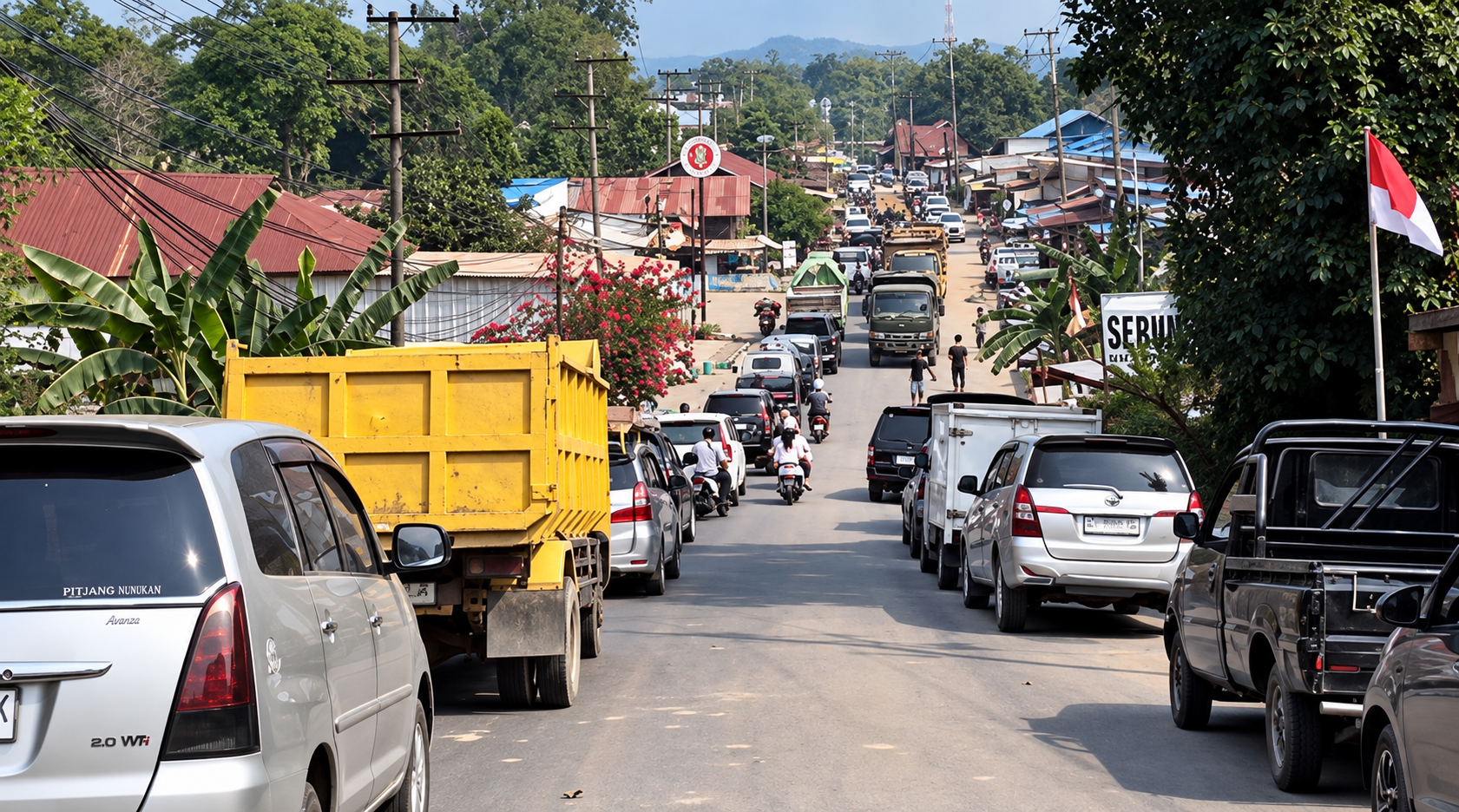 Antrean kendaraan di SPBU Sambaliung